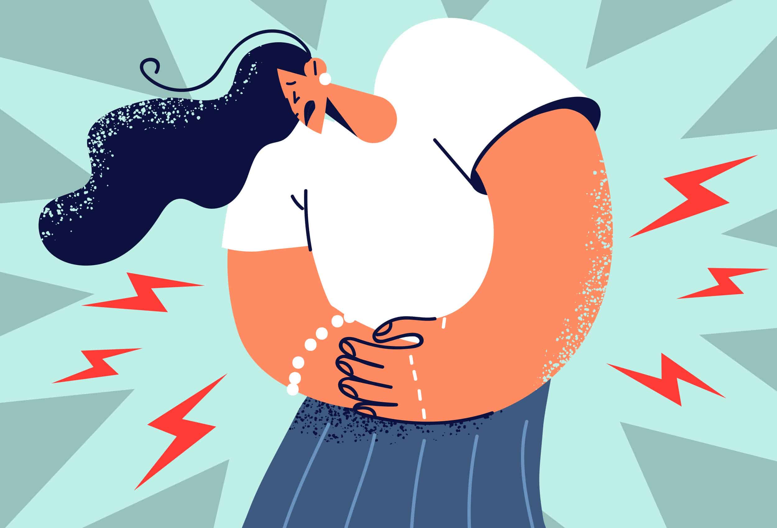 Illustration of woman with self-harm.