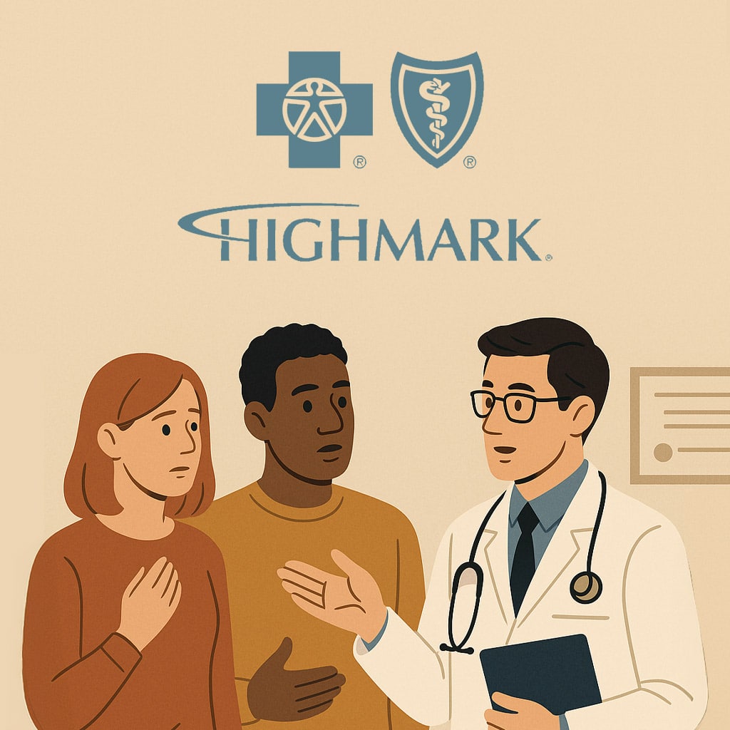 Highmark benefits verification with patient and care coordinator discussing mental health coverage