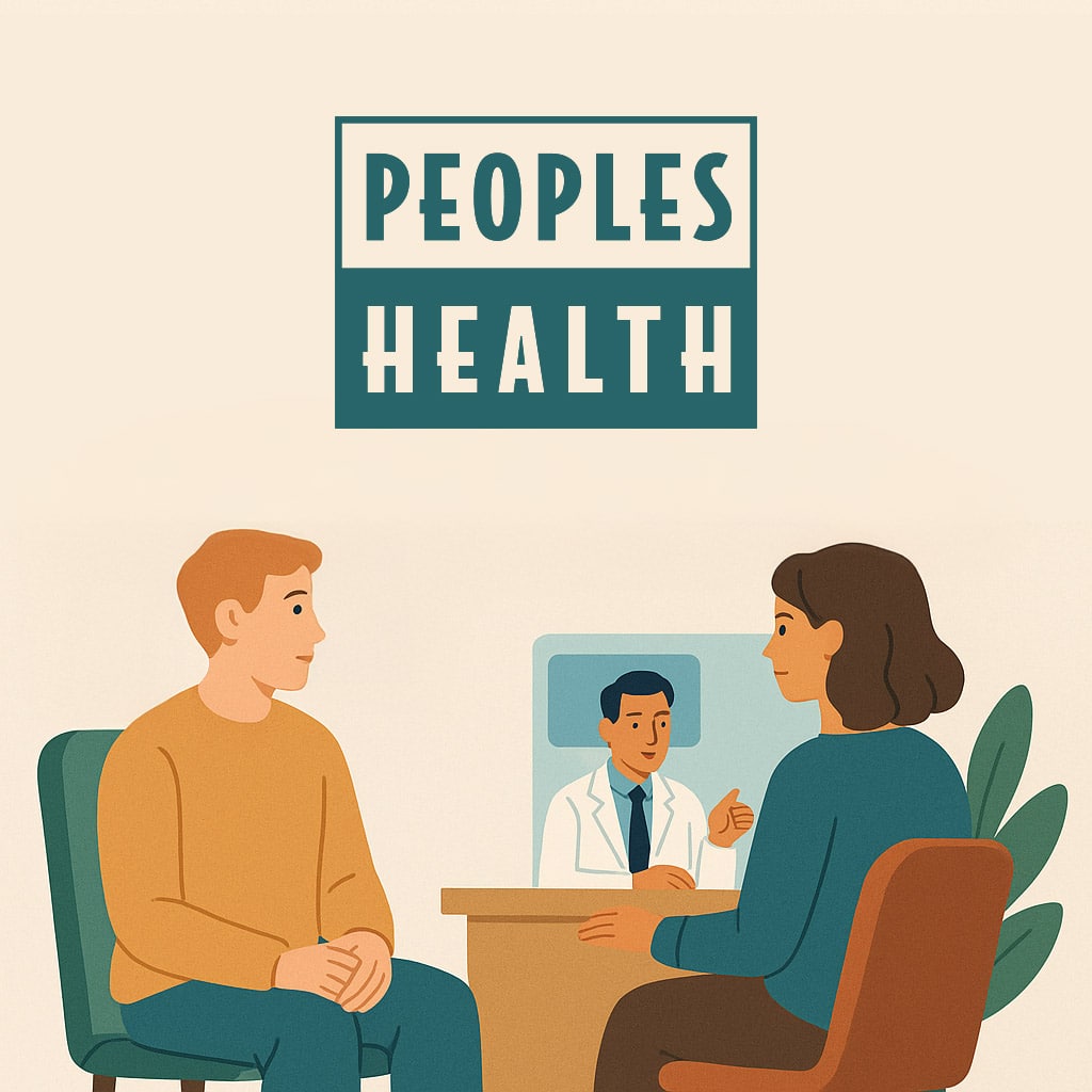 Peoples Health benefits verification with patient and care coordinator discussing mental health coverage with doctor online