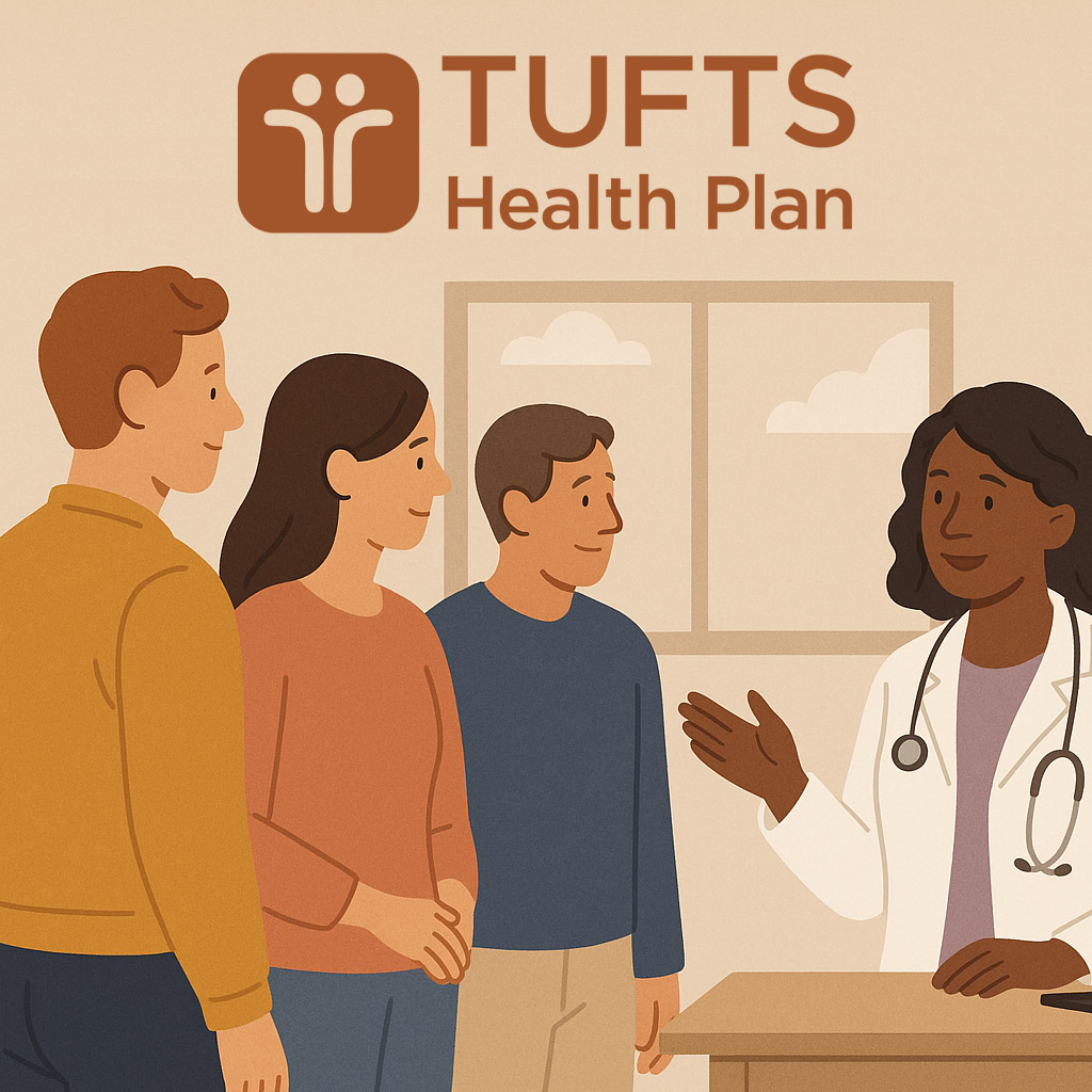 Tufts Health Plan benefits verification with patient and care coordinator discussing mental health coverage in person